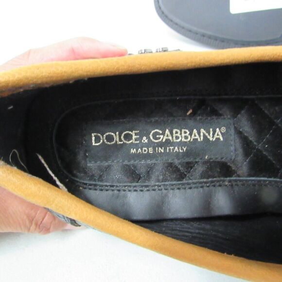 Dolce & Gabbana Men\'s Size 7 Brown Black Calf Hair, Nubuck And Snakeskin Loafers main image 9